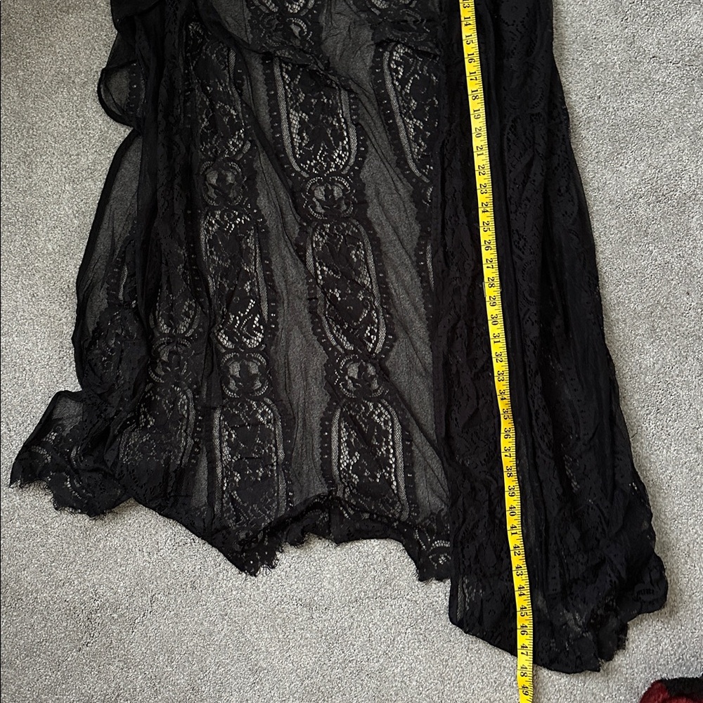 Long Black Lace Cardigan - One Size - Picture 3 of 3
